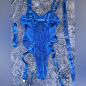 NWOT Elegant Blue Lingerie Set